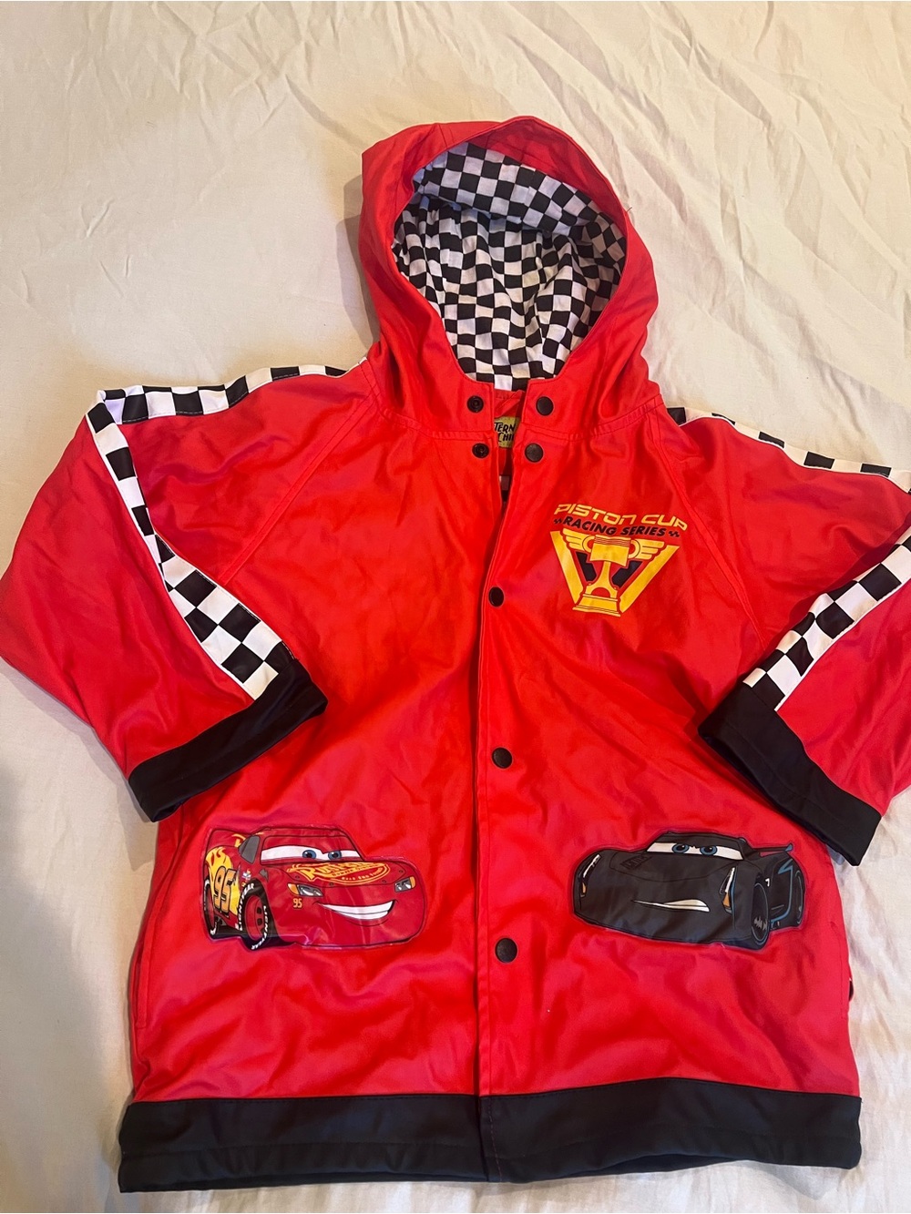 Western Chief Disney Pixar Cars Lightning McQueen Hooded Snap Raincoat Boys 6
